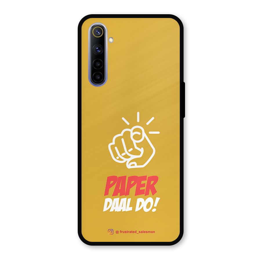 Paper Daal Do Mustard Yellow Metal Back Case for Realme 6i