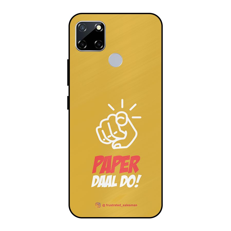 Paper Daal Do Mustard Yellow Metal Back Case for Realme Narzo 20