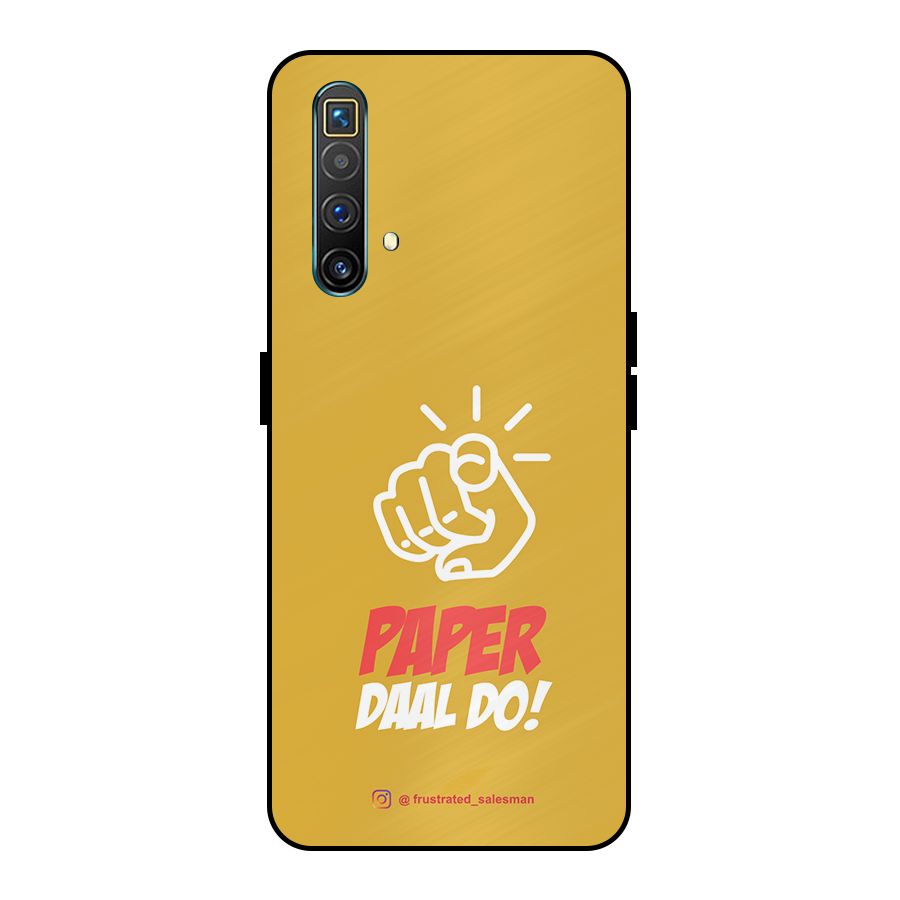 Paper Daal Do Mustard Yellow Metal Back Case for Realme X3 SuperZoom