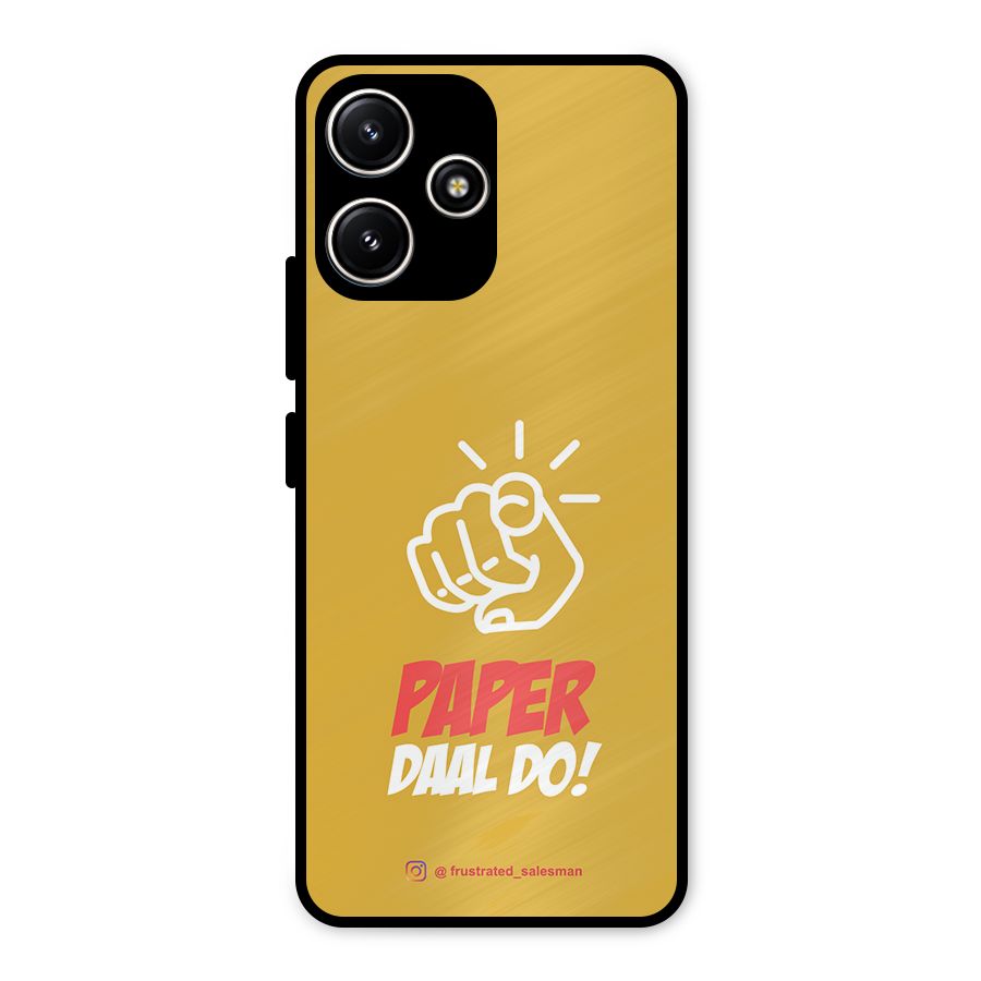 Paper Daal Do Mustard Yellow Metal Back Case for Redmi 12 5G