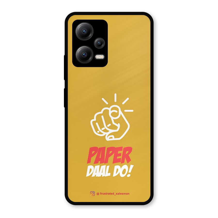 Paper Daal Do Mustard Yellow Metal Back Case for Redmi Note 12 5G