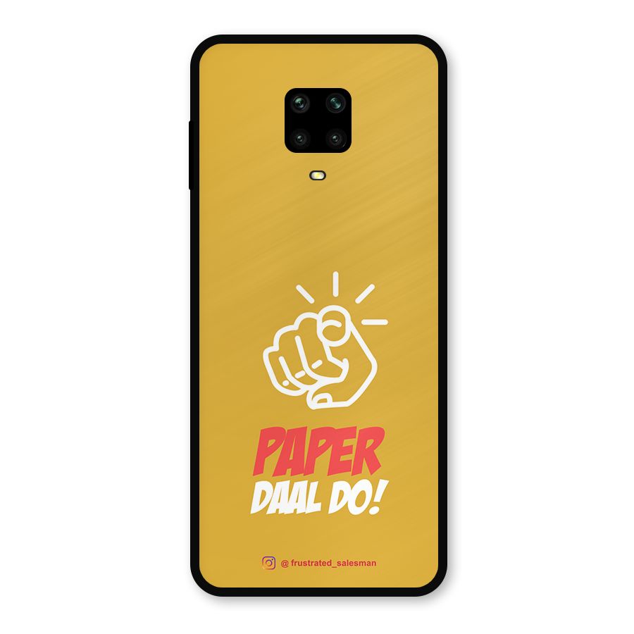 Paper Daal Do Mustard Yellow Metal Back Case for Redmi Note 9 Pro Max