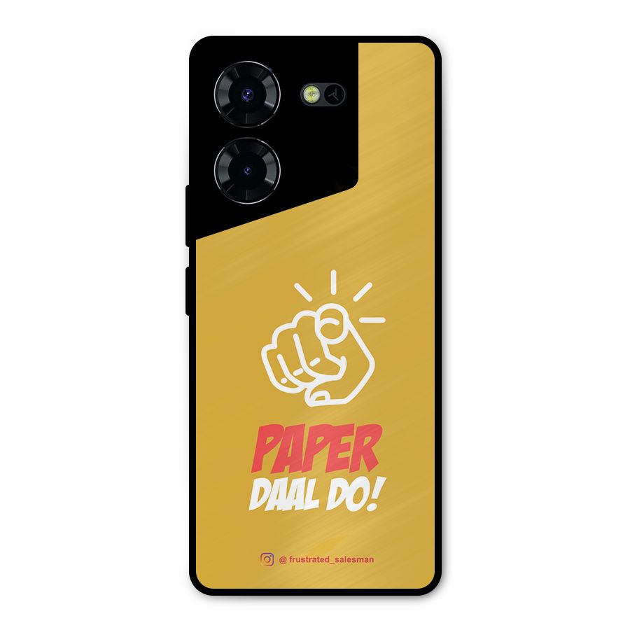 Paper Daal Do Mustard Yellow Metal Back Case for Tecno Pova 5 Pro 5G