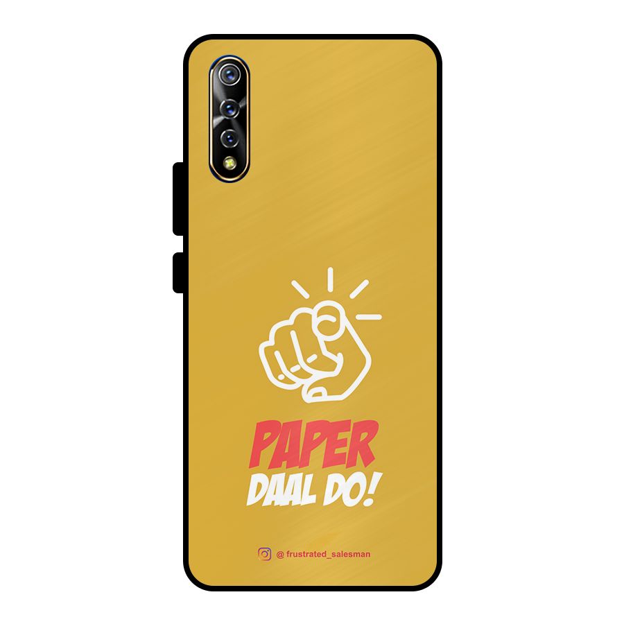 Paper Daal Do Mustard Yellow Metal Back Case for Vivo S1