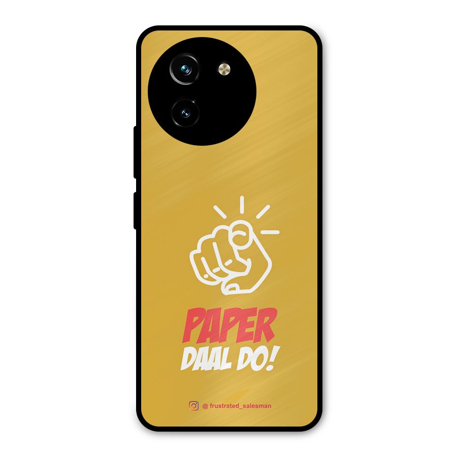 Paper Daal Do Mustard Yellow Metal Back Case for Vivo T3x