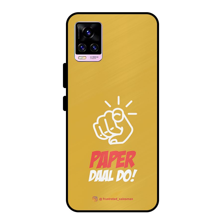 Paper Daal Do Mustard Yellow Metal Back Case for Vivo V20 Pro