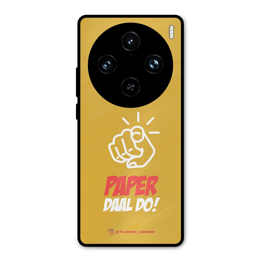 Paper Daal Do Mustard Yellow Metal Back Case for Vivo X100 Pro