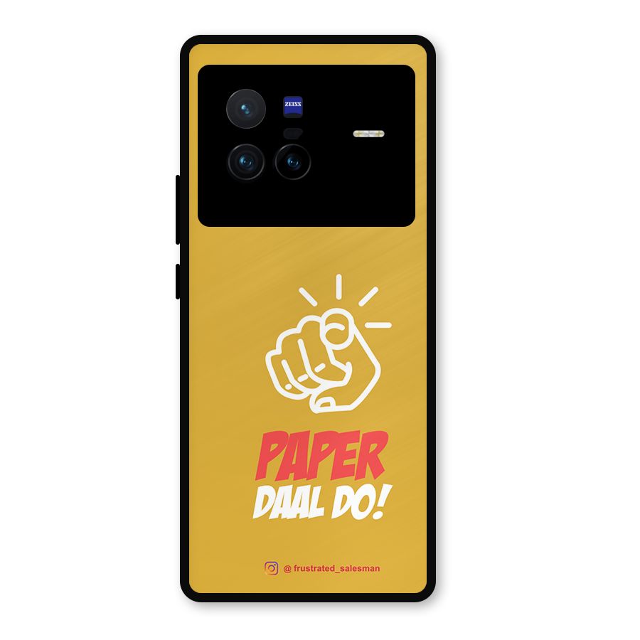 Paper Daal Do Mustard Yellow Metal Back Case for Vivo X80