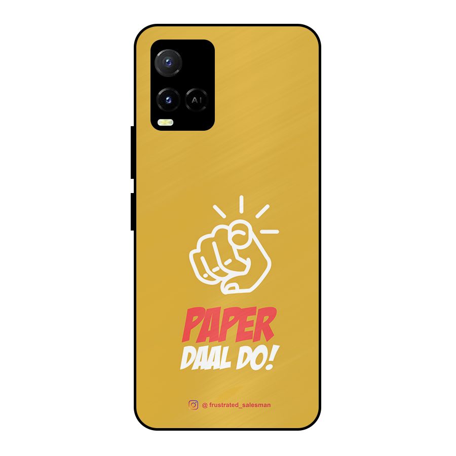 Paper Daal Do Mustard Yellow Metal Back Case for Vivo Y21
