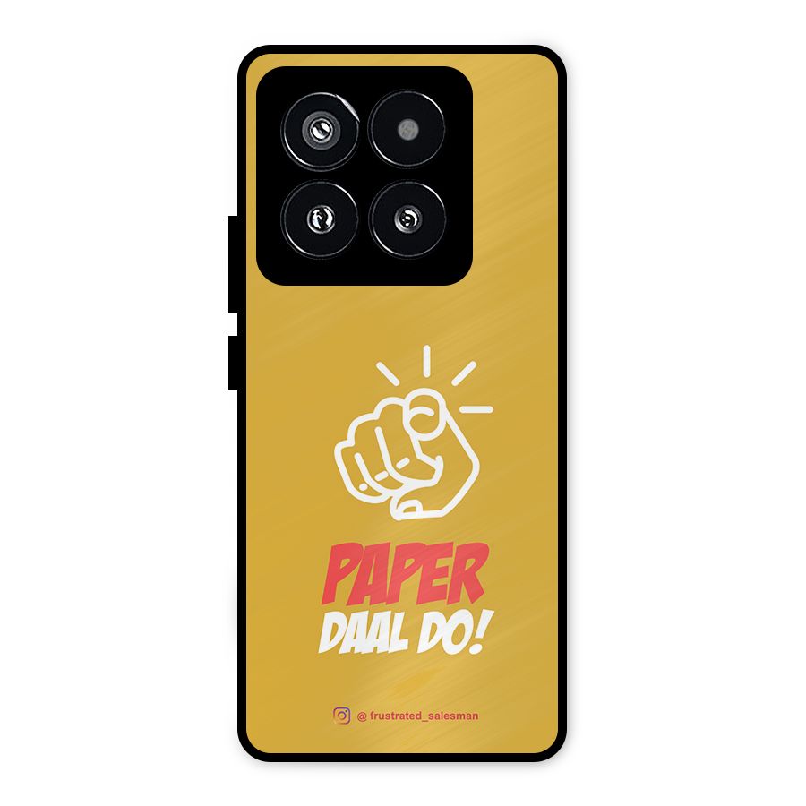 Paper Daal Do Mustard Yellow Metal Back Case for Xiaomi 14 Pro