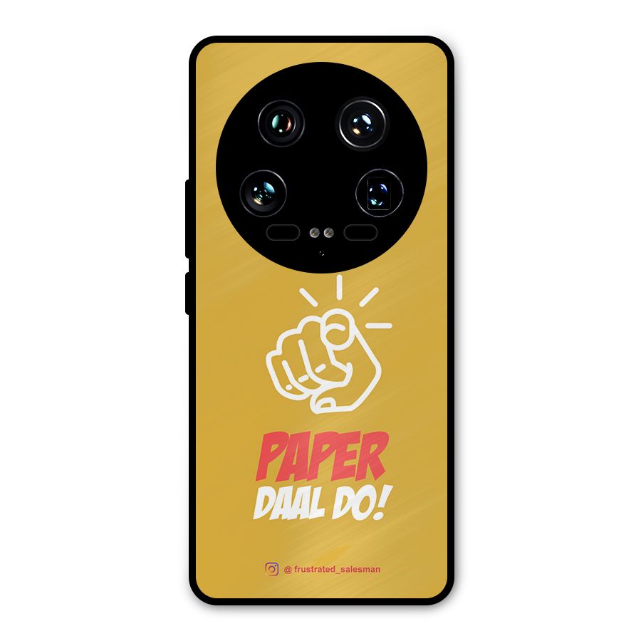 Paper Daal Do Mustard Yellow Metal Back Case for Xiaomi 14 Ultra