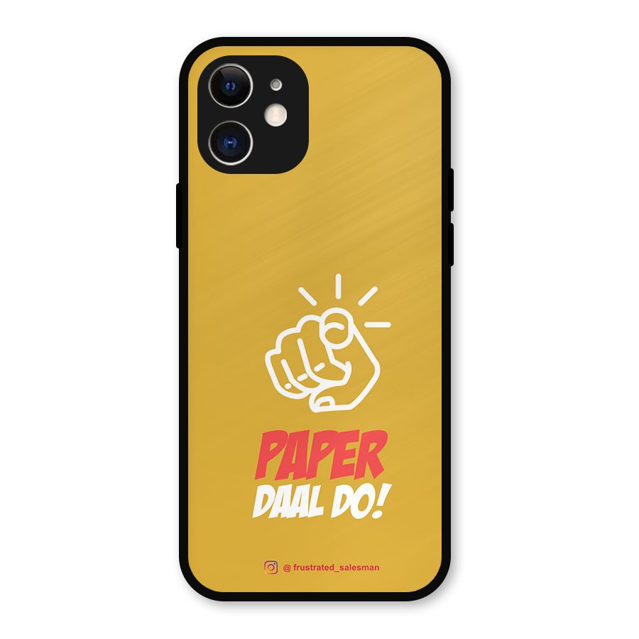 Paper Daal Do Mustard Yellow Metal Back Case for iPhone 12