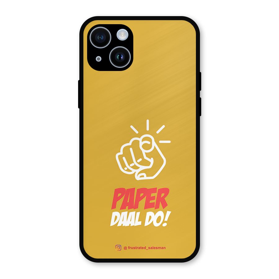 Paper Daal Do Mustard Yellow Metal Back Case for iPhone 14