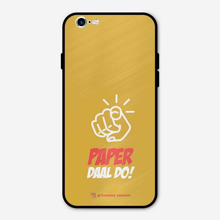 Paper Daal Do Mustard Yellow Metal Back Case for iPhone 6 6s