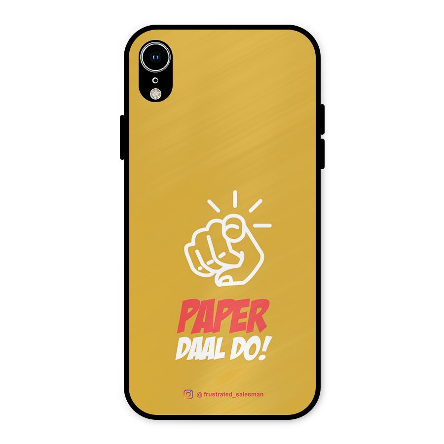Paper Daal Do Mustard Yellow Metal Back Case for iPhone XR