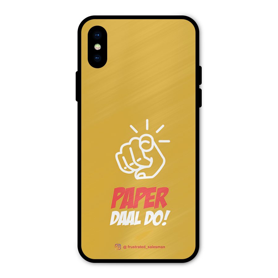 Paper Daal Do Mustard Yellow Metal Back Case for iPhone XS