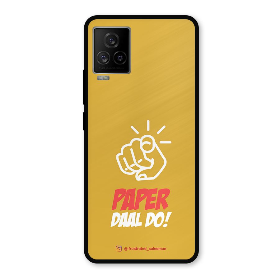 Paper Daal Do Mustard Yellow Metal Back Case for iQOO 7 Legend 5G