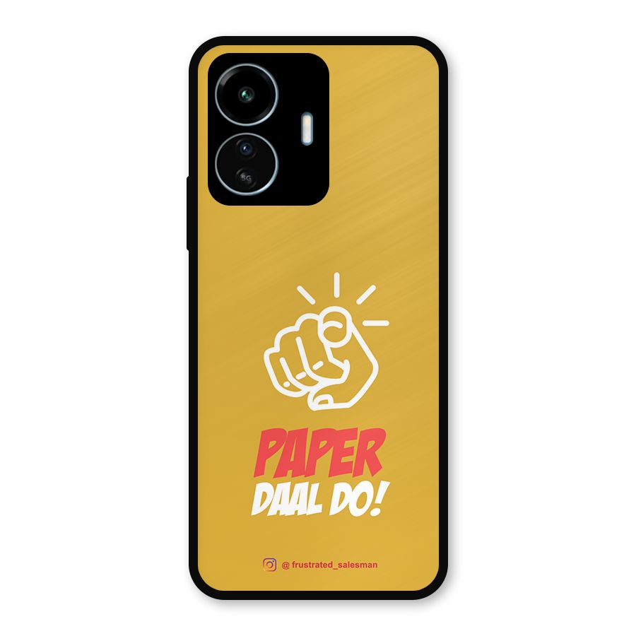 Paper Daal Do Mustard Yellow Metal Back Case for vivo iQOO Z6 Lite 5G