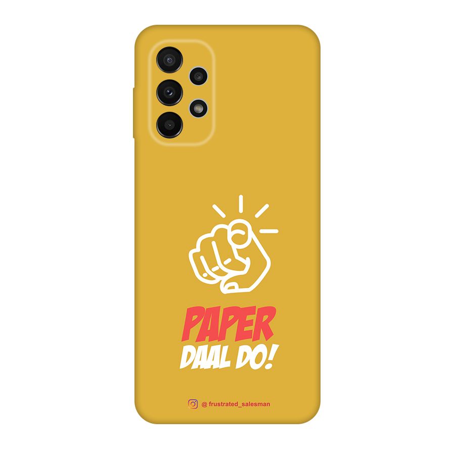 Paper Daal Do Mustard Yellow Original Polycarbonate Back Case for Galaxy A23