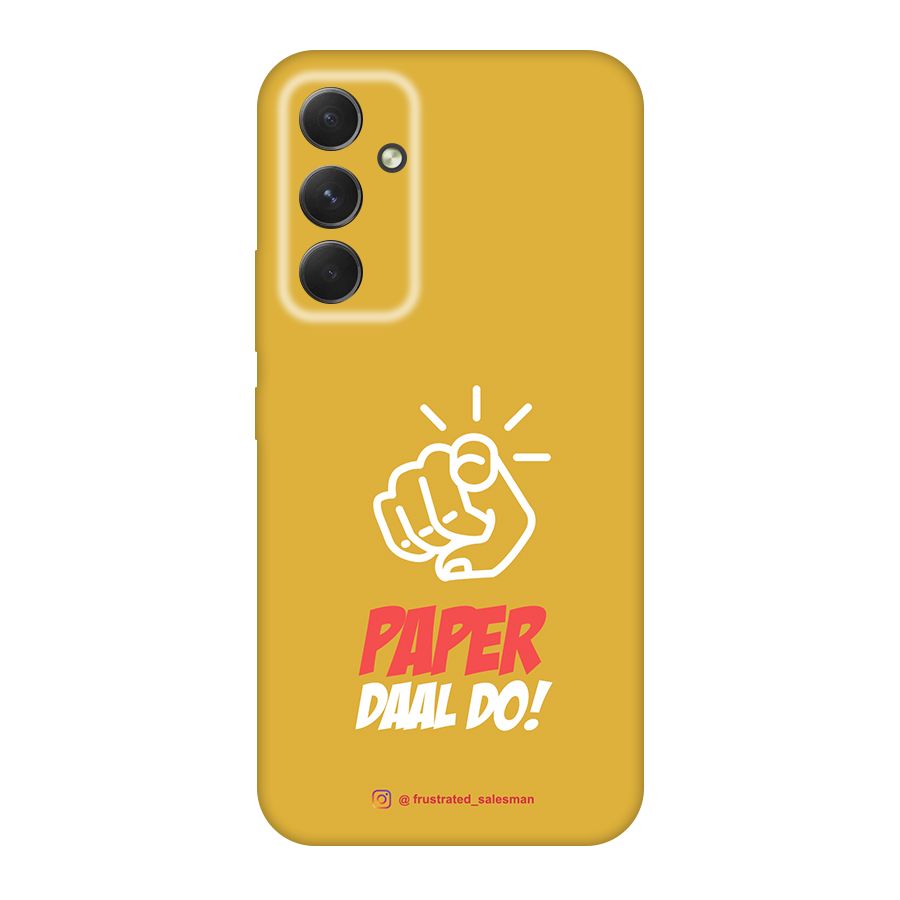 Paper Daal Do Mustard Yellow Original Polycarbonate Back Case for Galaxy A54