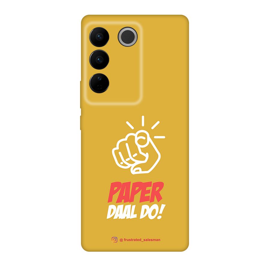 Paper Daal Do Mustard Yellow Original Polycarbonate Back Case for Vivo V27