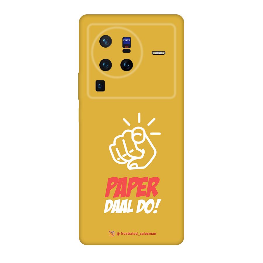 Paper Daal Do Mustard Yellow Original Polycarbonate Back Case for Vivo X80