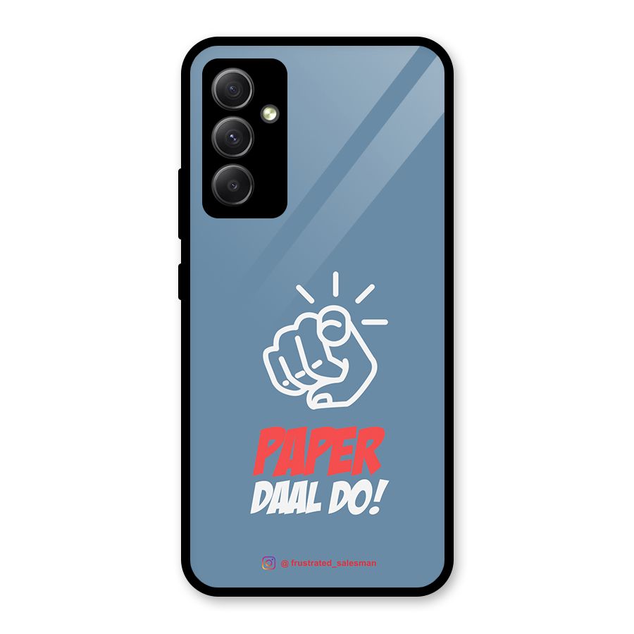 Paper Daal Do SteelBlue Glass Back Case for Galaxy A34