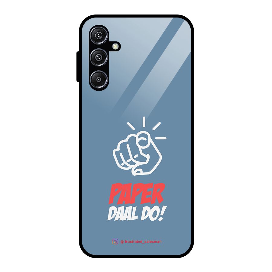 Paper Daal Do SteelBlue Glass Back Case for Galaxy M34 5G