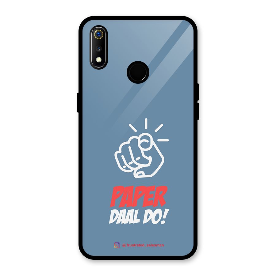 Paper Daal Do SteelBlue Glass Back Case for Realme 3i