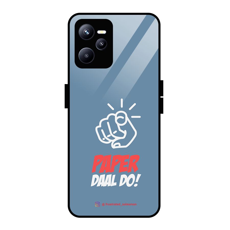 Paper Daal Do SteelBlue Glass Back Case for Realme C35
