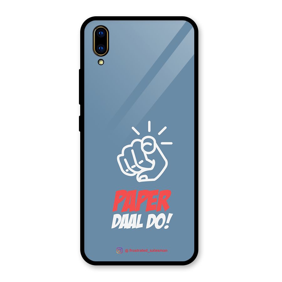 Paper Daal Do SteelBlue Glass Back Case for Vivo V11 Pro