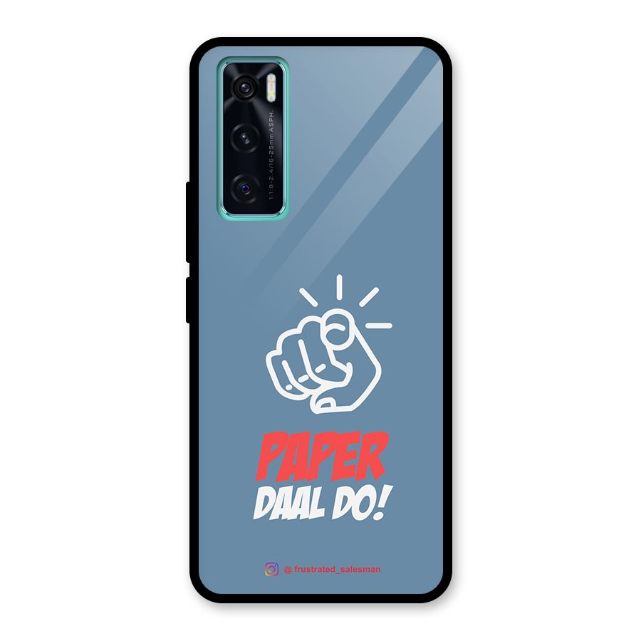 Paper Daal Do SteelBlue Glass Back Case for Vivo V20 SE
