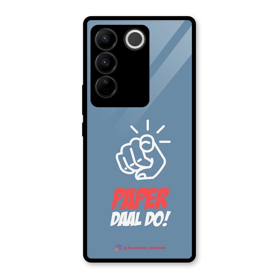 Paper Daal Do SteelBlue Glass Back Case for Vivo V27