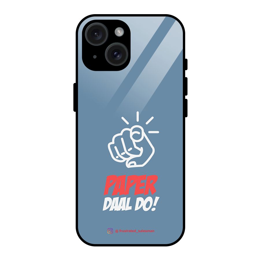 Paper Daal Do SteelBlue Glass Back Case for iPhone 15