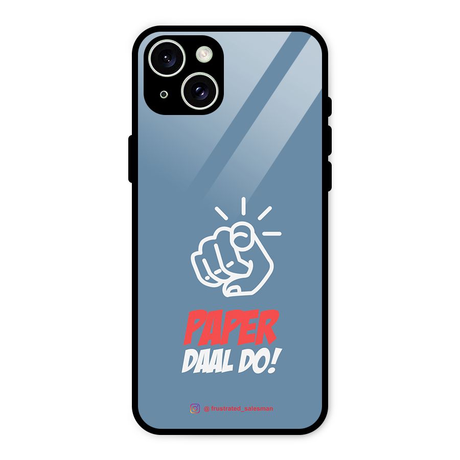 Paper Daal Do SteelBlue Glass Back Case for iPhone 15 Plus