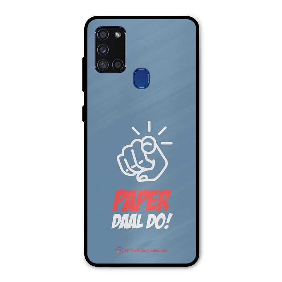 Paper Daal Do SteelBlue Metal Back Case for Galaxy A21s