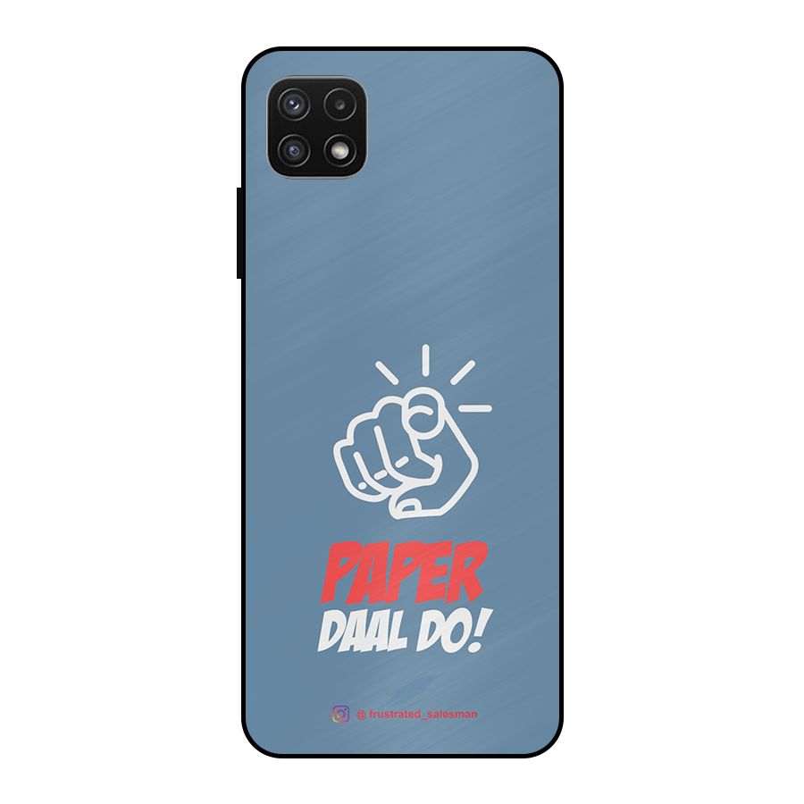 Paper Daal Do SteelBlue Metal Back Case for Galaxy A22 5G