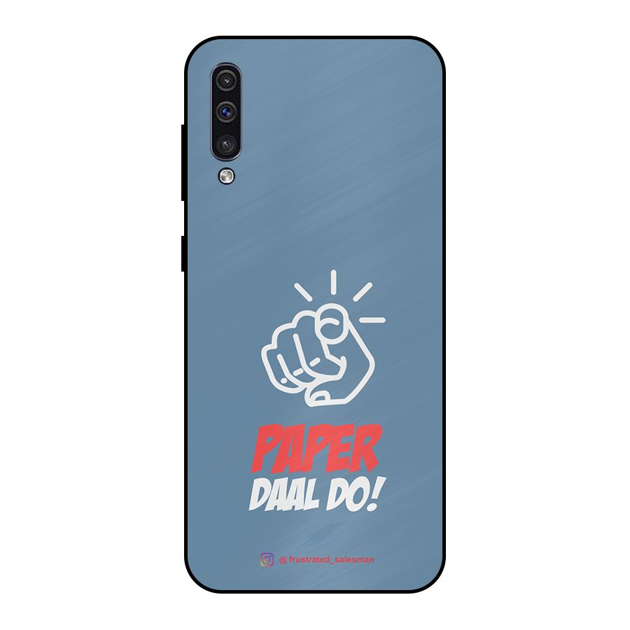 Paper Daal Do SteelBlue Metal Back Case for Galaxy A30s