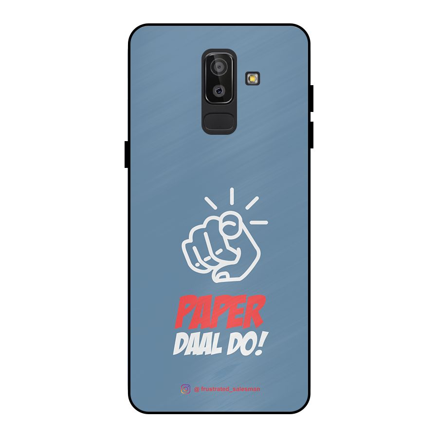 Paper Daal Do SteelBlue Metal Back Case for Galaxy J8