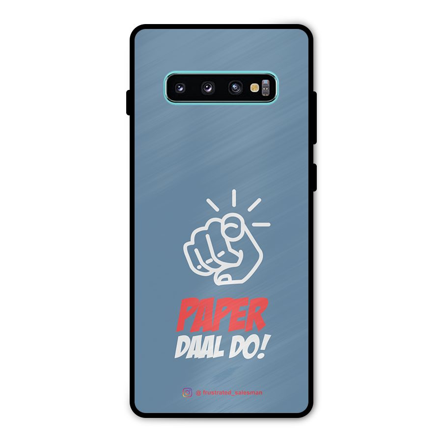 Paper Daal Do SteelBlue Metal Back Case for Galaxy S10 Plus