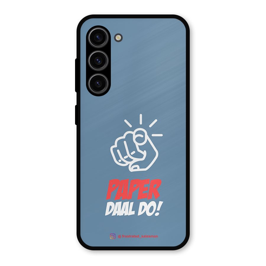 Paper Daal Do SteelBlue Metal Back Case for Galaxy S23