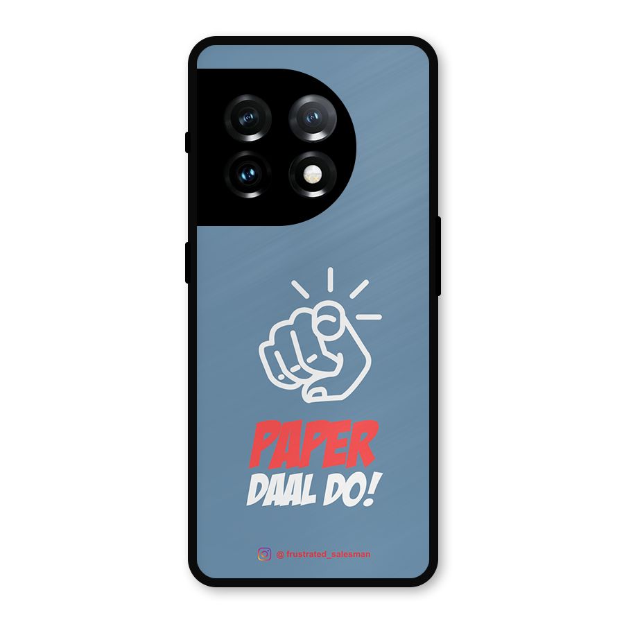 Paper Daal Do SteelBlue Metal Back Case for OnePlus 11