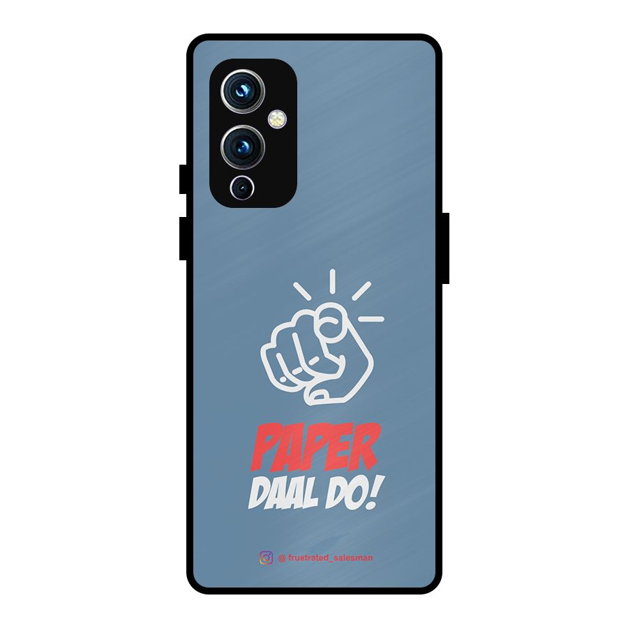 Paper Daal Do SteelBlue Metal Back Case for OnePlus 9