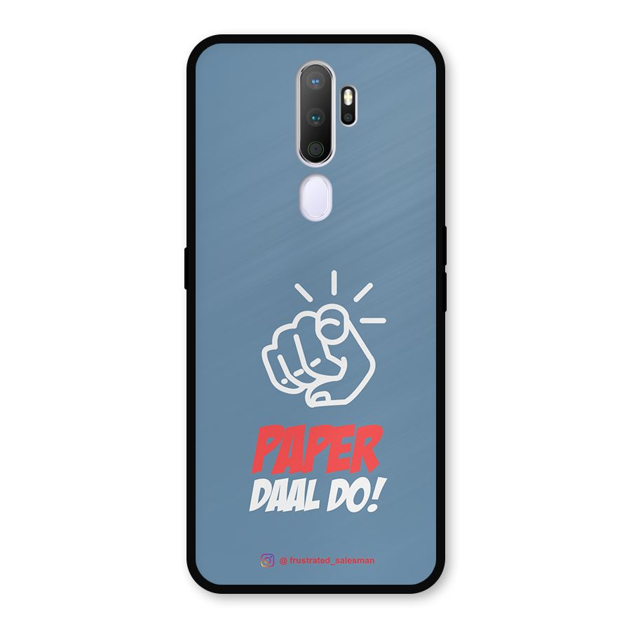 Paper Daal Do SteelBlue Metal Back Case for Oppo A5 (2020)