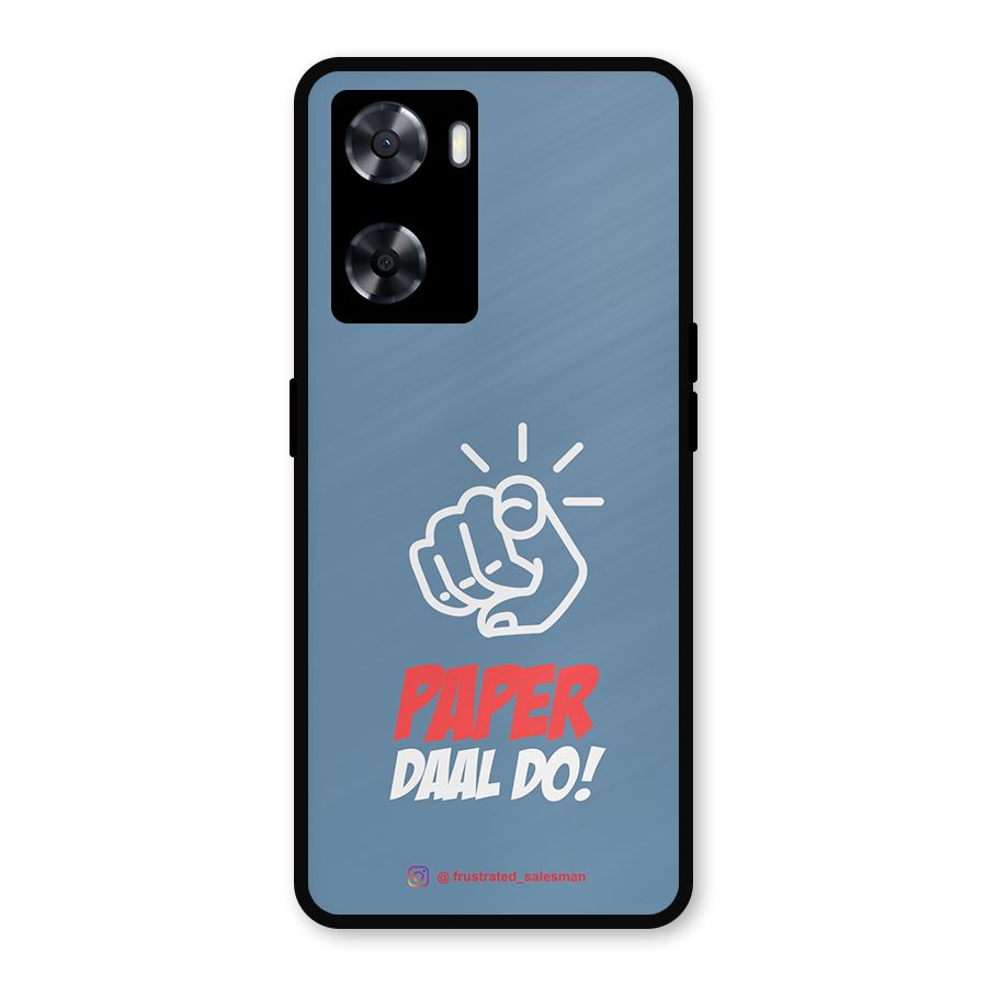 Paper Daal Do SteelBlue Metal Back Case for Oppo A77