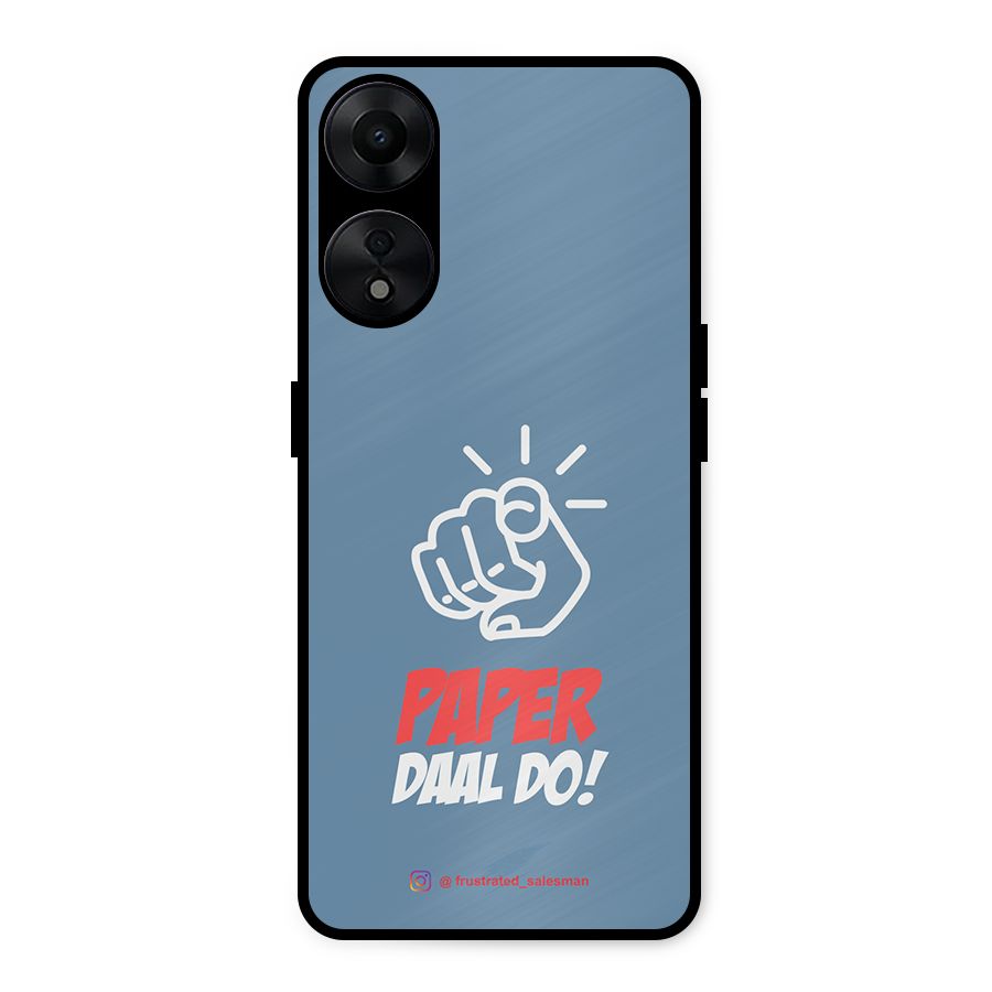 Paper Daal Do SteelBlue Metal Back Case for Oppo A78 5G