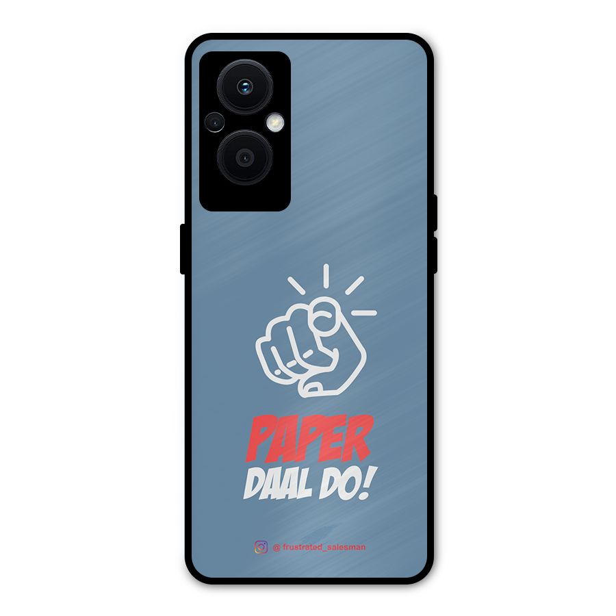 Paper Daal Do SteelBlue Metal Back Case for Oppo F21 Pro 5G