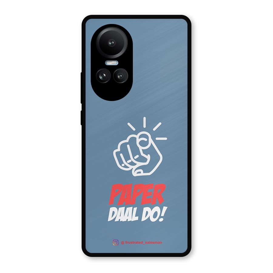 Paper Daal Do SteelBlue Metal Back Case for Oppo Reno10