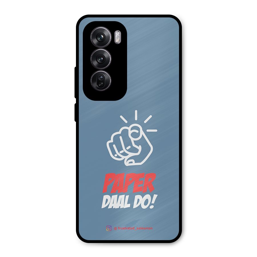 Paper Daal Do SteelBlue Metal Back Case for Oppo Reno12 Pro