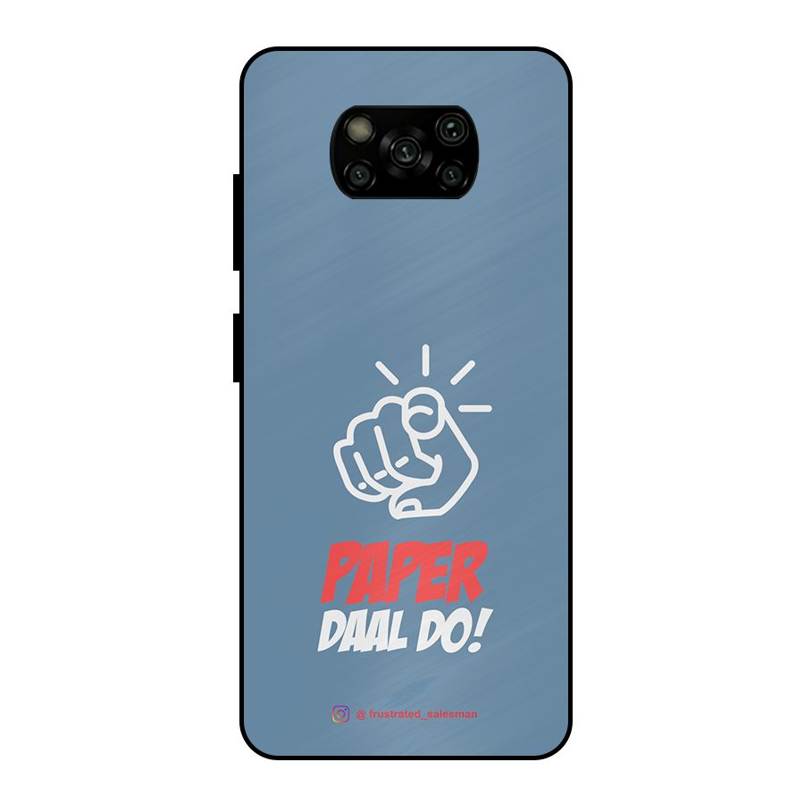 Paper Daal Do SteelBlue Metal Back Case for Poco X3